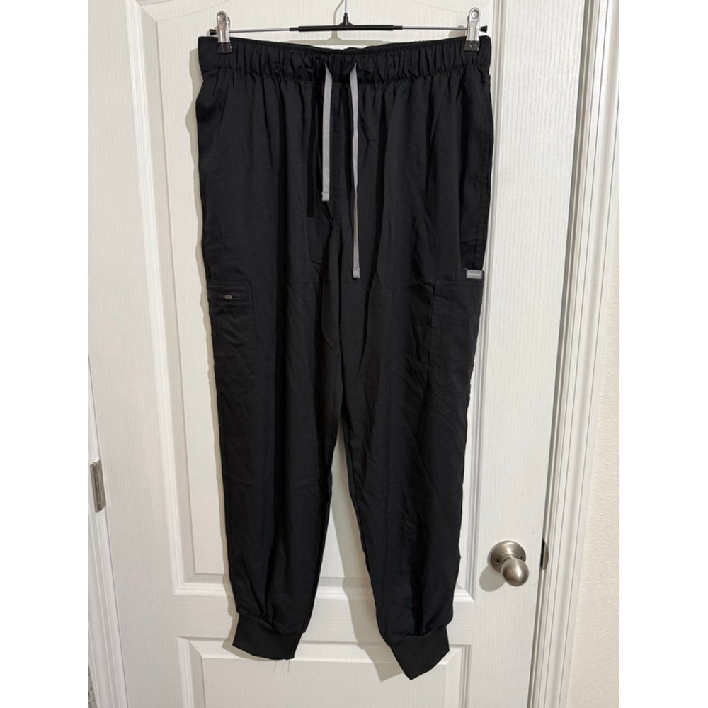 Women's NiaaHinn Black XXL Scrub set Jogger Pants w/ Grey Drawstring